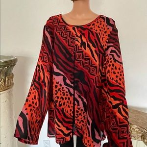 Dalin Plus Size 5X Tunic Designer  Animal Print